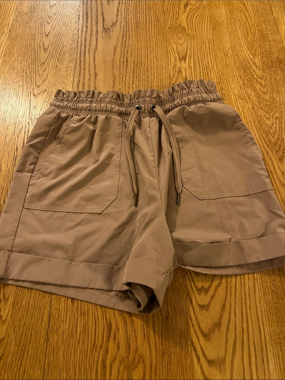 Danskin Taupe Drawstring Athletic Shorts